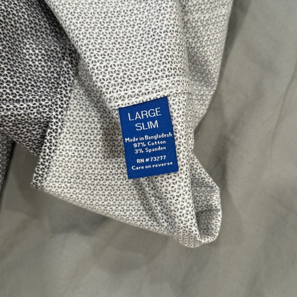 Men’s blue and white button down SLIM FIT shirts with patterns - Picture 7 of 11